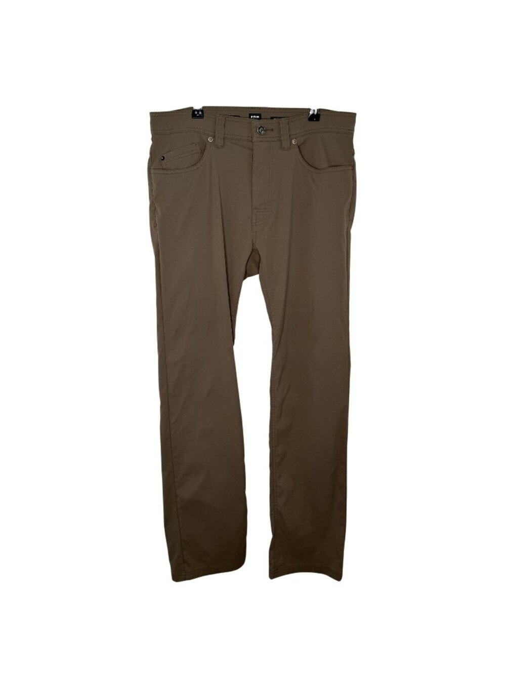 Prana Mens Straight Fit Khaki Durable Stretch Pants, 32/32